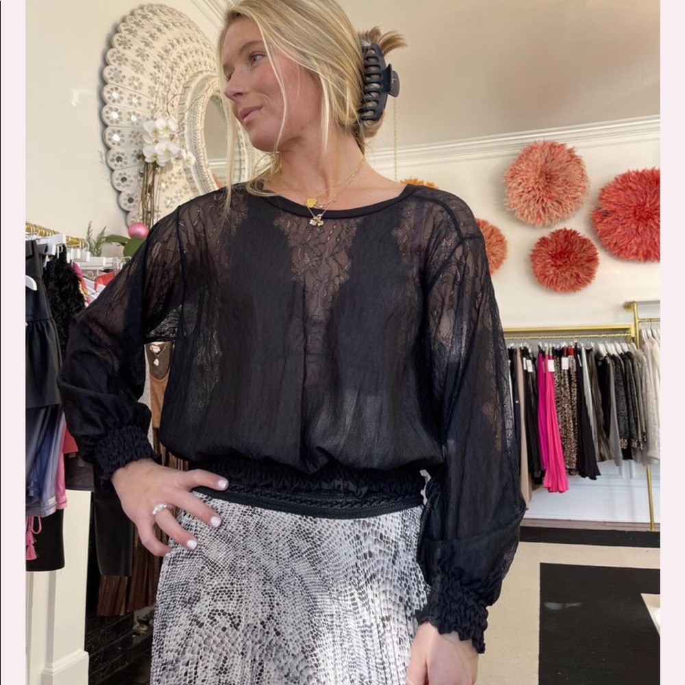 NWT Loyd Ford Black Lace Sweater #4023